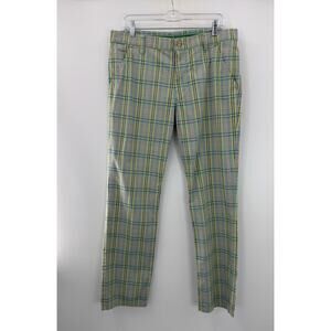 Alberto Golf Pants Plaid Cotton Blend Modern Fit Sporty Check ( Size 50) 34X32